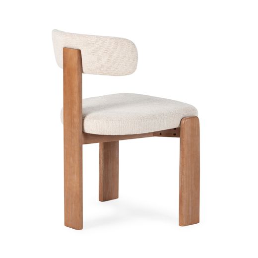 Fabric and wood chair in beige and oak color, 55.5 x 54.5 x 78 cm | Nadia