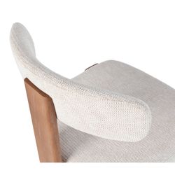 Fabric and wood chair in beige and oak color, 55.5 x 54.5 x 78 cm | Nadia