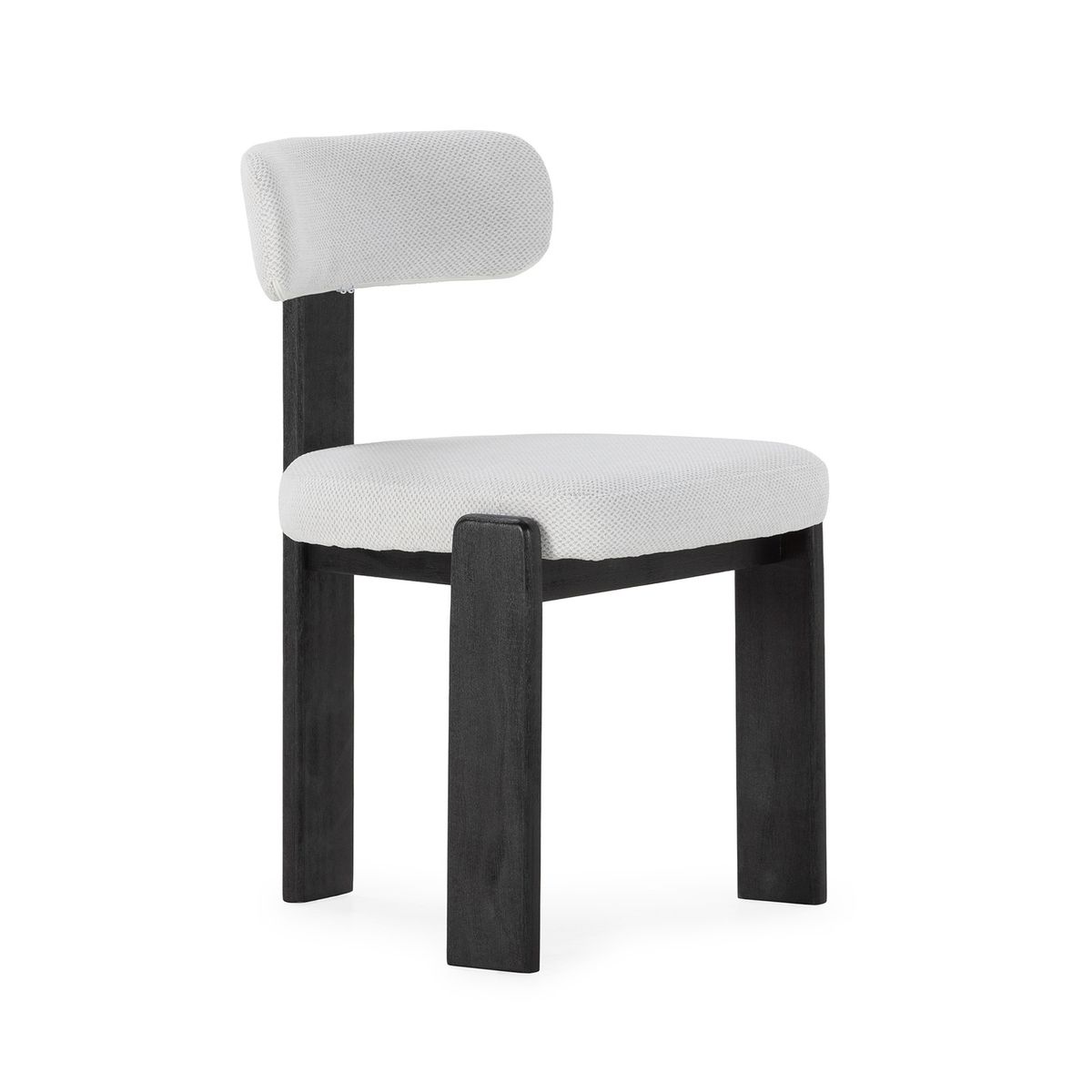 Silla de tejido y madera en gris hielo, 55,5 x 54,5 x 78 cm | Nadia