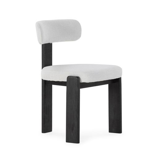 Silla de tejido y madera en gris hielo, 55,5 x 54,5 x 78 cm | Nadia