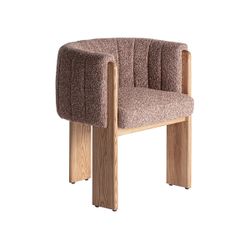 Silla de tejido y madera en marrón, 63 x 60 x 77 cm | Cluny