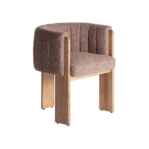 Silla de tejido y madera en marrón, 63 x 60 x 77 cm | Cluny