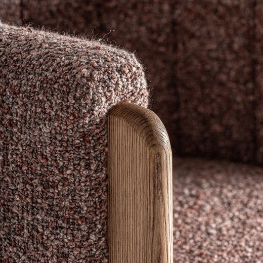 Silla de tejido y madera en marrón, 63 x 60 x 77 cm | Cluny