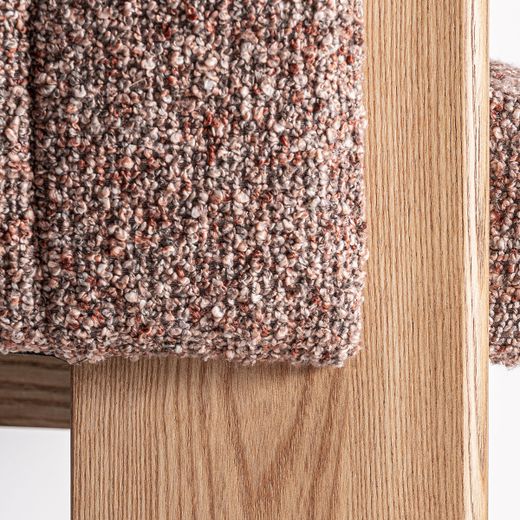 Silla de tejido y madera en marrón, 63 x 60 x 77 cm | Cluny