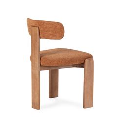 Chaise en tissu et bois, coloris carrelage et chêne, 55,5 x 54,5 x 78 cm | Nadia