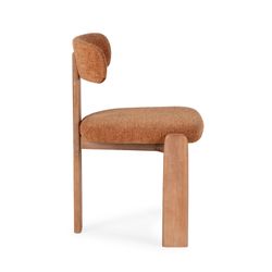 Chaise en tissu et bois, coloris carrelage et chêne, 55,5 x 54,5 x 78 cm | Nadia