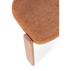 Chaise en tissu et bois, coloris carrelage et chêne, 55,5 x 54,5 x 78 cm | Nadia