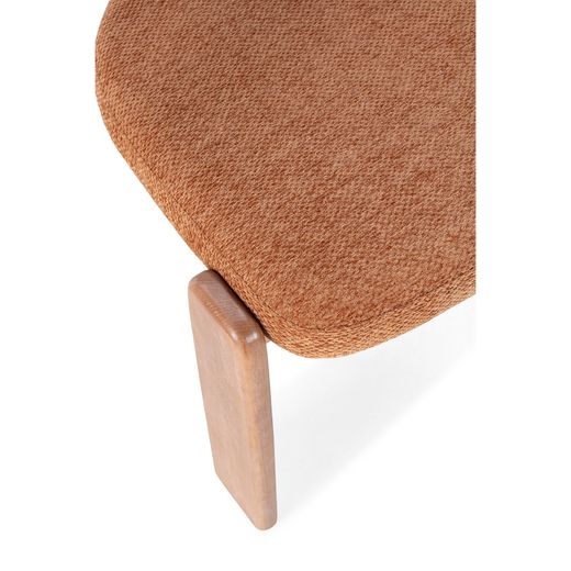 Chaise en tissu et bois, coloris carrelage et chêne, 55,5 x 54,5 x 78 cm | Nadia