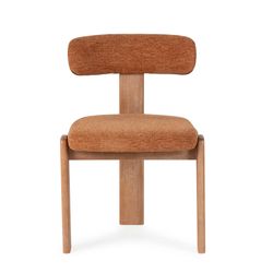 Chaise en tissu et bois, coloris carrelage et chêne, 55,5 x 54,5 x 78 cm | Nadia