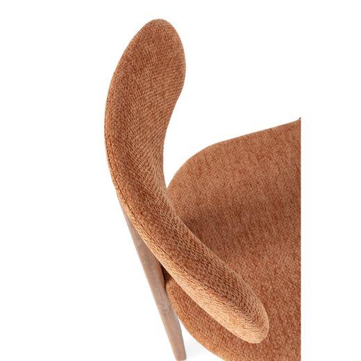 Chaise en tissu et bois, coloris carrelage et chêne, 55,5 x 54,5 x 78 cm | Nadia