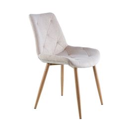 Stol i beige/naturtyg och metall, 53 x 61 x 85 cm | Marlene