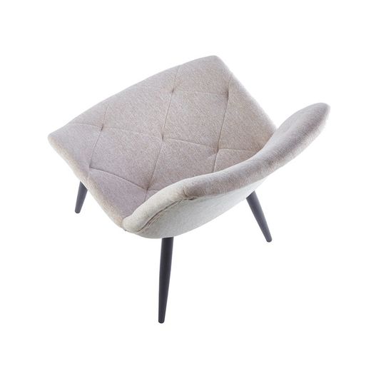 Beige/svart tyg och metallstol, 53 x 61 x 85 cm | Marlene