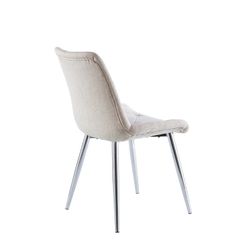 Beige/silver fabric and metal chair, 53 x 61 x 85 cm | Marlene