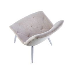 Beige/silver fabric and metal chair, 53 x 61 x 85 cm | Marlene