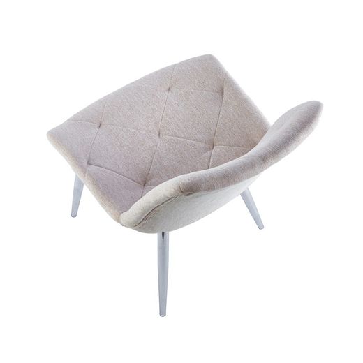 Beige/silver fabric and metal chair, 53 x 61 x 85 cm | Marlene