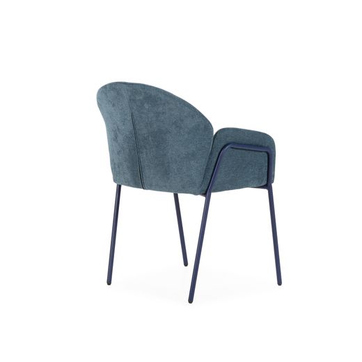 Fabric and metal chair in blue, 65 x 61 x 84 cm | Aslin