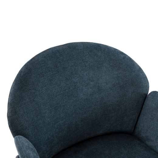 Fabric and metal chair in blue, 65 x 61 x 84 cm | Aslin