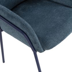Fabric and metal chair in blue, 65 x 61 x 84 cm | Aslin