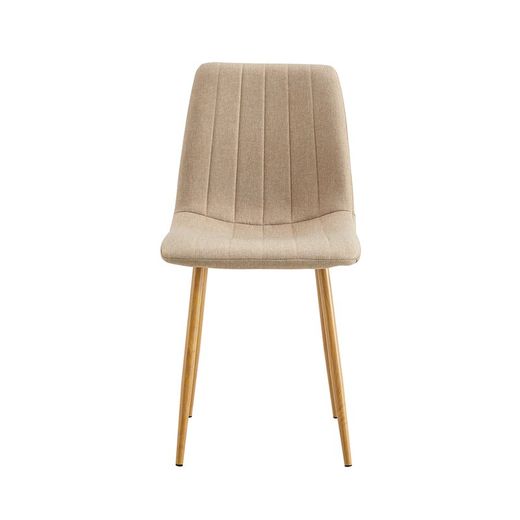 Stoel van stof en metaal in beige, 44 x 55 x 87 cm | Nagels