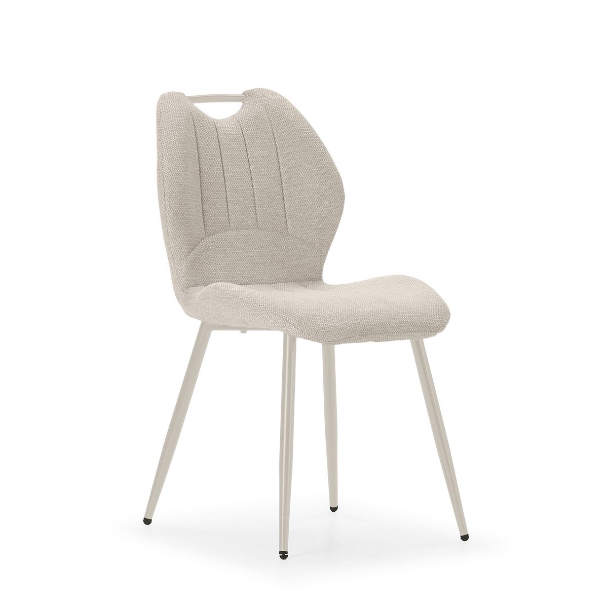 Silla de tejido y metal en beige, 48 x 58 x 86 cm | Muli