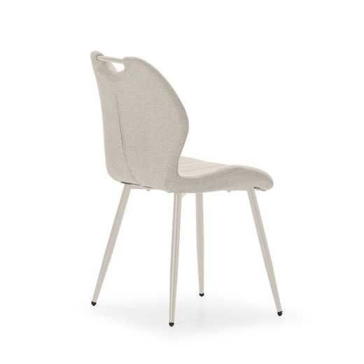 Beige fabric and metal chair, 48 x 58 x 86 cm | Muli