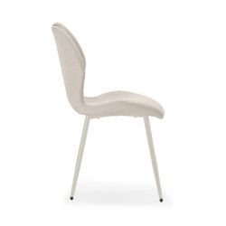 Beige fabric and metal chair, 48 x 58 x 86 cm | Muli