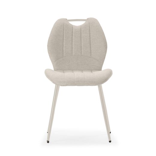 Beige fabric and metal chair, 48 x 58 x 86 cm | Muli
