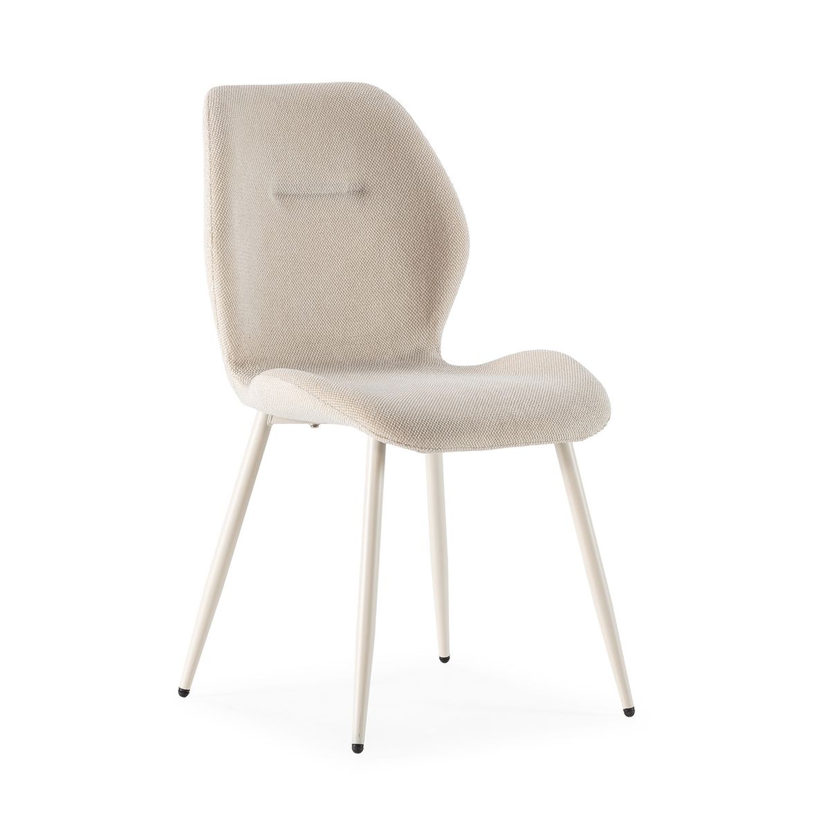 Silla de tejido y metal en beige, 49 x 58 x 86 cm | Ansu