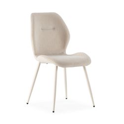 Beige fabric and metal chair, 49 x 58 x 86 cm | Ansu