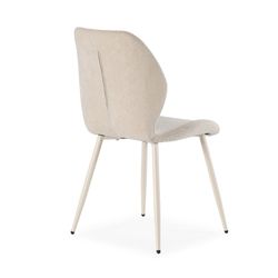 Beige fabric and metal chair, 49 x 58 x 86 cm | Ansu