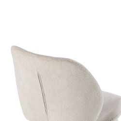 Beige fabric and metal chair, 49 x 58 x 86 cm | Ansu