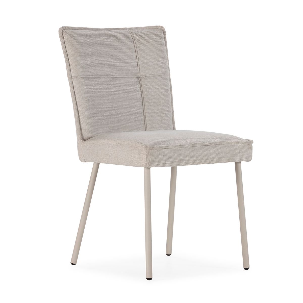 Silla de tejido y metal en beige, 49,5 x 60 x 85 cm | Vesta