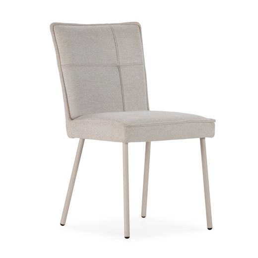 Silla de tejido y metal en beige, 49,5 x 60 x 85 cm | Vesta