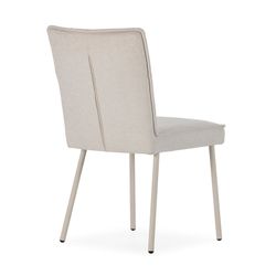 Beige fabric and metal chair, 49.5 x 60 x 85 cm | Vesta
