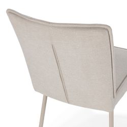 Beige fabric and metal chair, 49.5 x 60 x 85 cm | Vesta