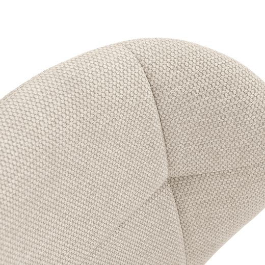 Beige fabric and metal chair, 50 x 58 x 83 cm | Maori