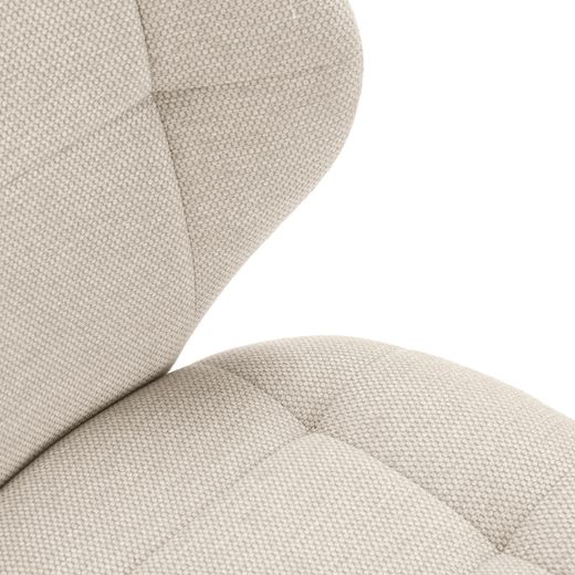 Beige fabric and metal chair, 50 x 58 x 83 cm | Maori