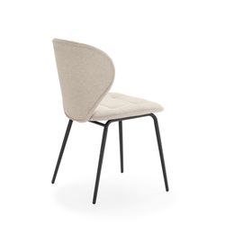 Beige fabric and metal chair, 50 x 58 x 83 cm | Maori