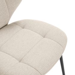 Beige fabric and metal chair, 50 x 58 x 83 cm | Maori