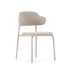 Beige fabric and metal chair, 51 x 53 x 78 cm | Adriel