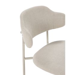 Beige fabric and metal chair, 51 x 53 x 78 cm | Adriel