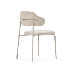 Beige fabric and metal chair, 51 x 53 x 78 cm | Adriel