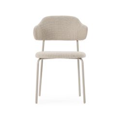 Beige fabric and metal chair, 51 x 53 x 78 cm | Adriel