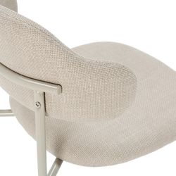 Beige fabric and metal chair, 51 x 53 x 78 cm | Adriel