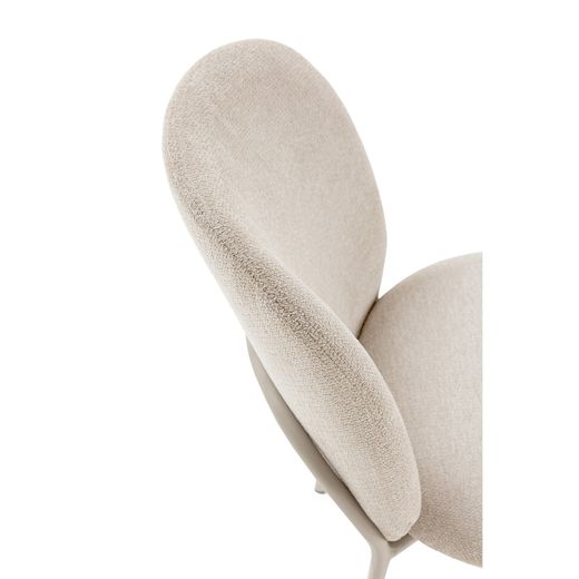 Beige fabric and metal chair, 51 x 60 x 85 cm | Daia