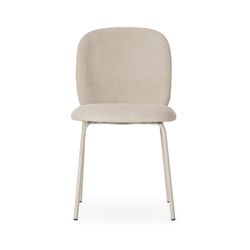 Beige fabric and metal chair, 51 x 60 x 85 cm | Daia