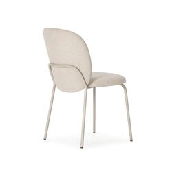 Beige fabric and metal chair, 51 x 60 x 85 cm | Daia