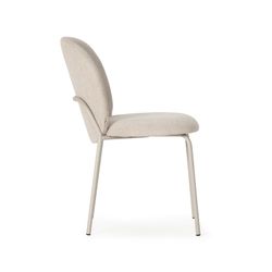 Beige fabric and metal chair, 51 x 60 x 85 cm | Daia