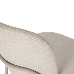 Beige fabric and metal chair, 51 x 60 x 85 cm | Daia