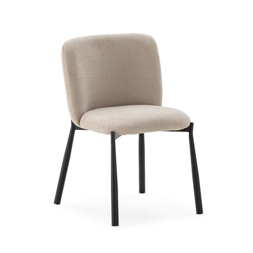 Silla de tejido y metal en beige, 52 x 58 x 80 cm | Ginny